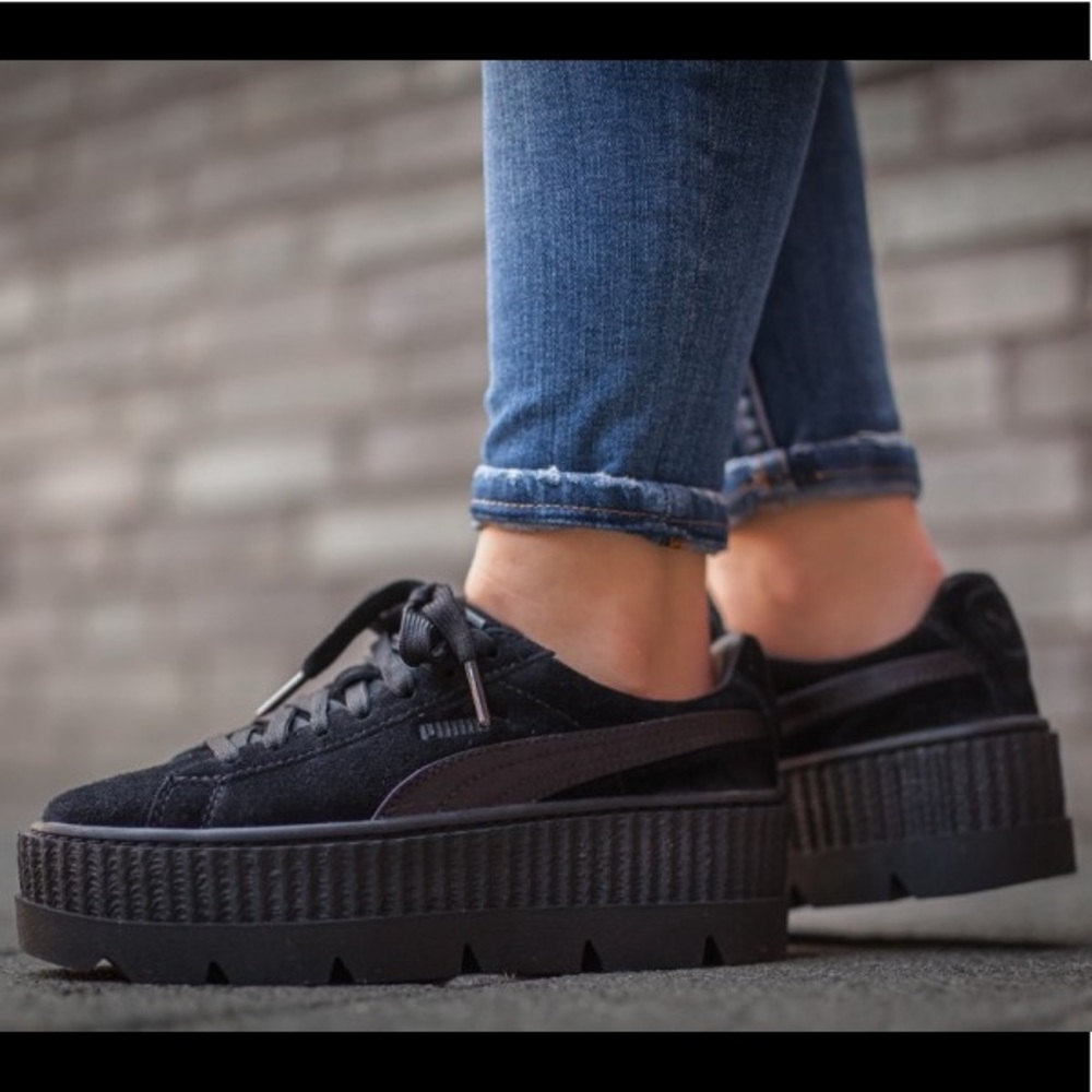 NWOT Puma Fenton Black Suede Sneakers